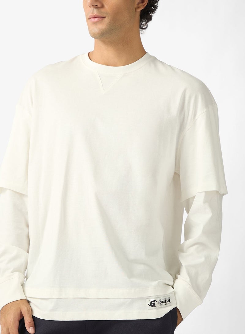 GUESS Nicco Crew Neck Long Sleeve T-Shirt - Image 3
